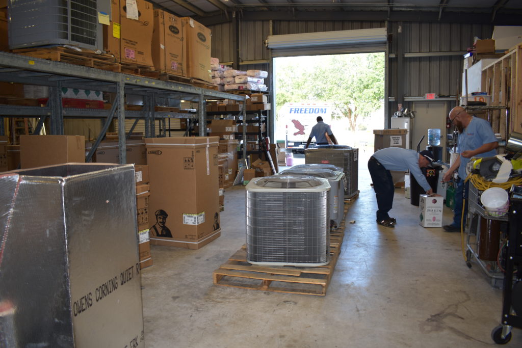 ac and heating units in warehouse